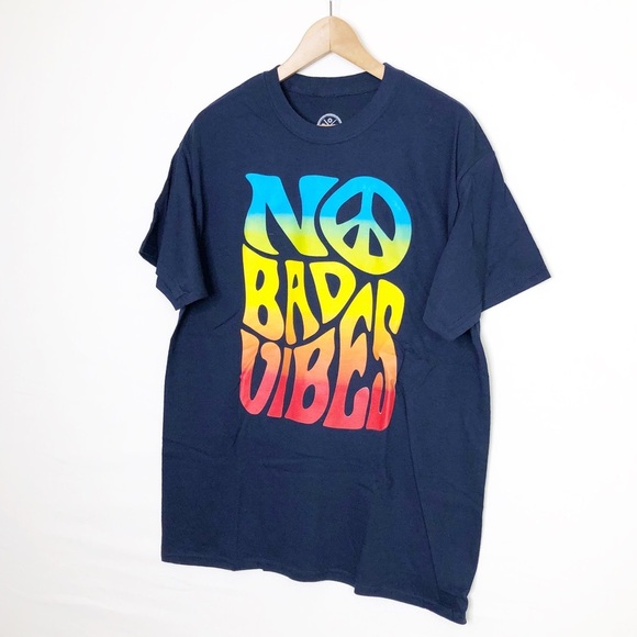 No bad vibes navy blue graphic print T-shirt - Picture 3 of 8